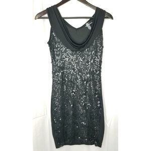 Vanity Black Sequins Party Cocktail Dress